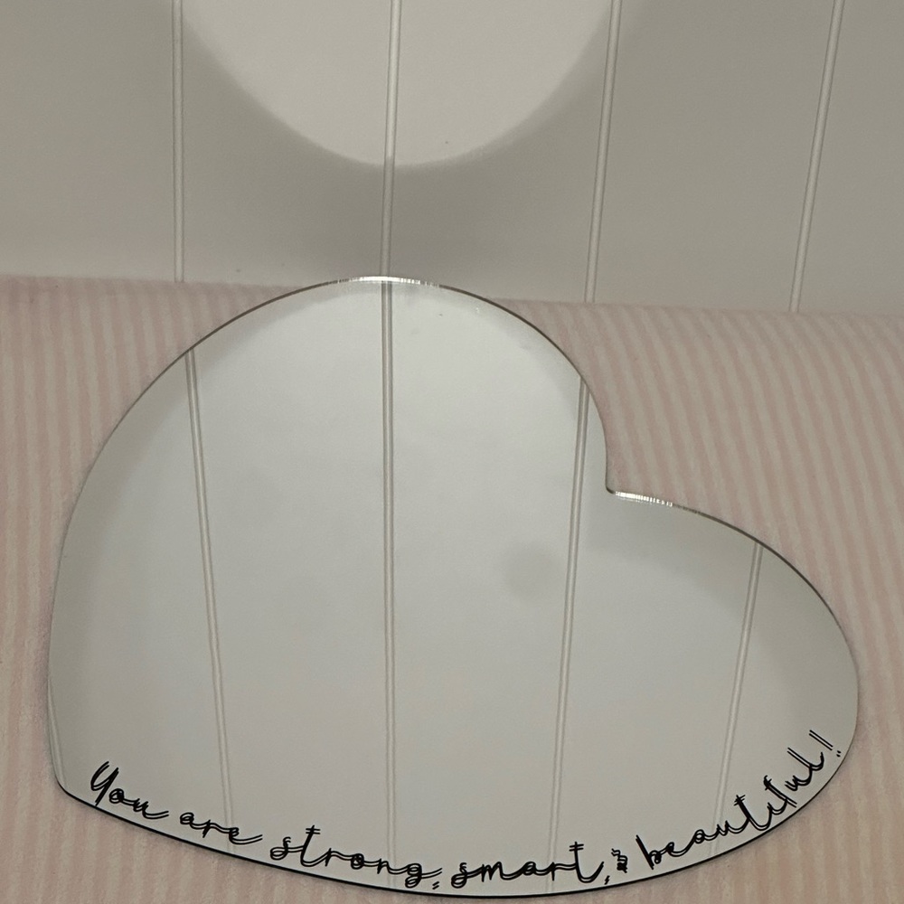 Heart Shaped Mirror with Positive Affirmation